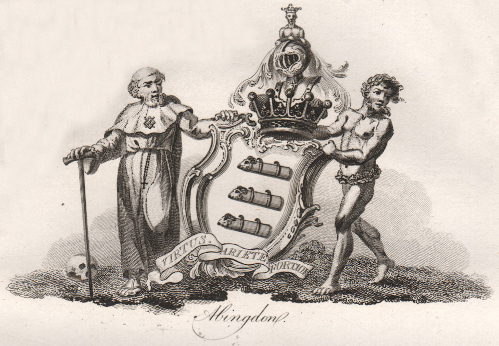 ABINGDON. Coat of Arms. Heraldry 1790 old antique vintage print picture